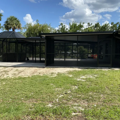 Aluminum insulated panels for a backyard patio in Southwest Florida.